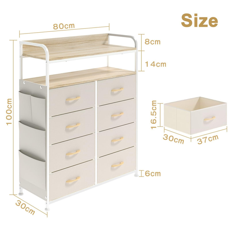 Chest of Drawers, Beige