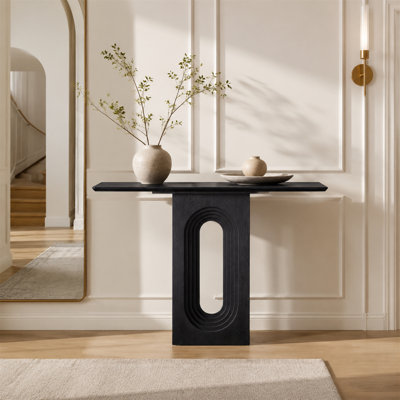 47.24" Modern Loopback Console Table, Narrow Entryway Sofa Table,Black