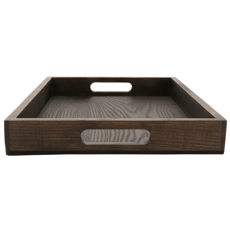 Taproot Ash Wood Serving Tray with Handles, 16.25" x 11"