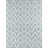 Langdon Geometric Handmade Flatweave Wool Blue/Ivory Area Rug