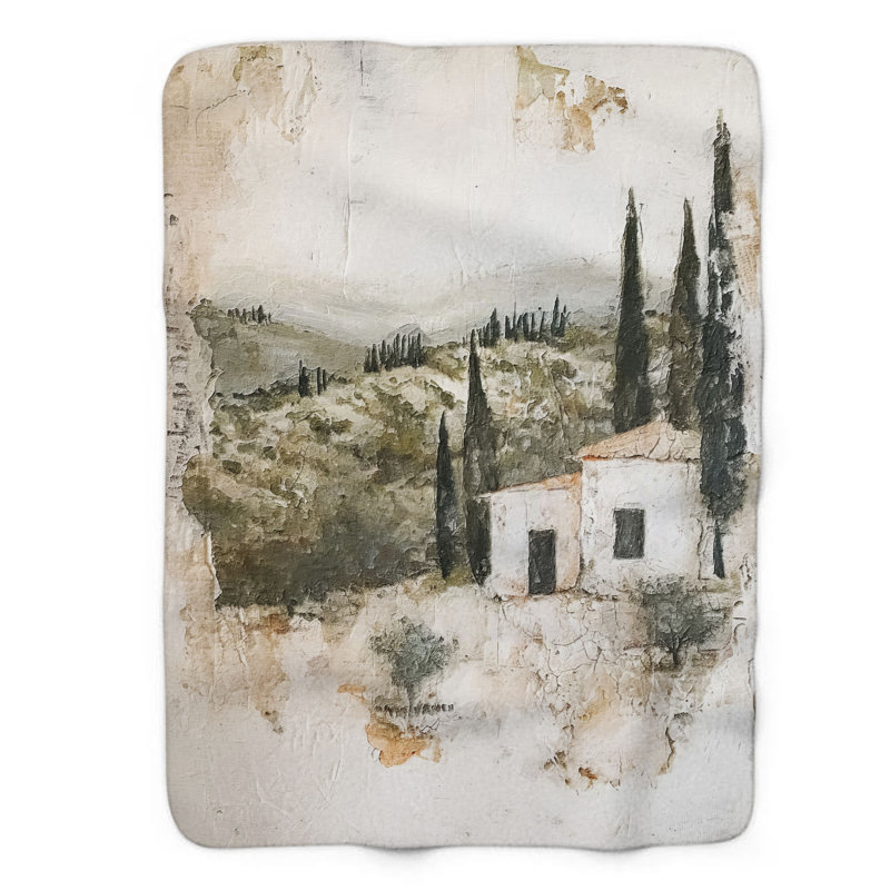 Rustic Olive Melody - Couverture Sherpa Premium, Grand lit