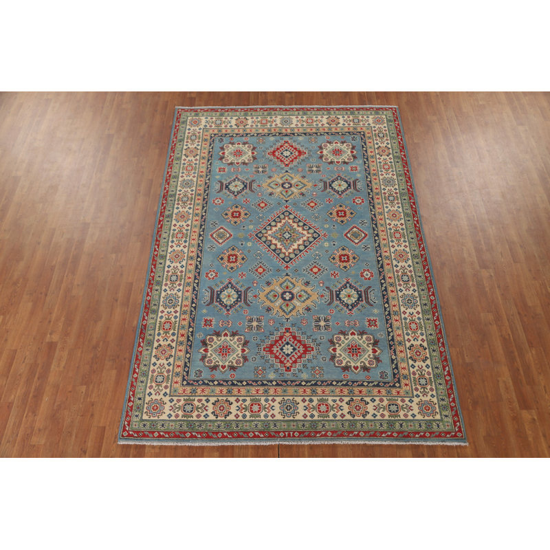 Light Blue Kazak Oriental Area Rug 7x10