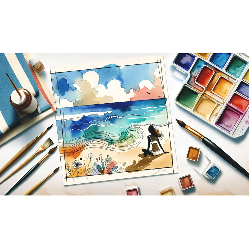 Art mural sur toile Coastal Daydream, H 12 po x l 12 po x P 1 po