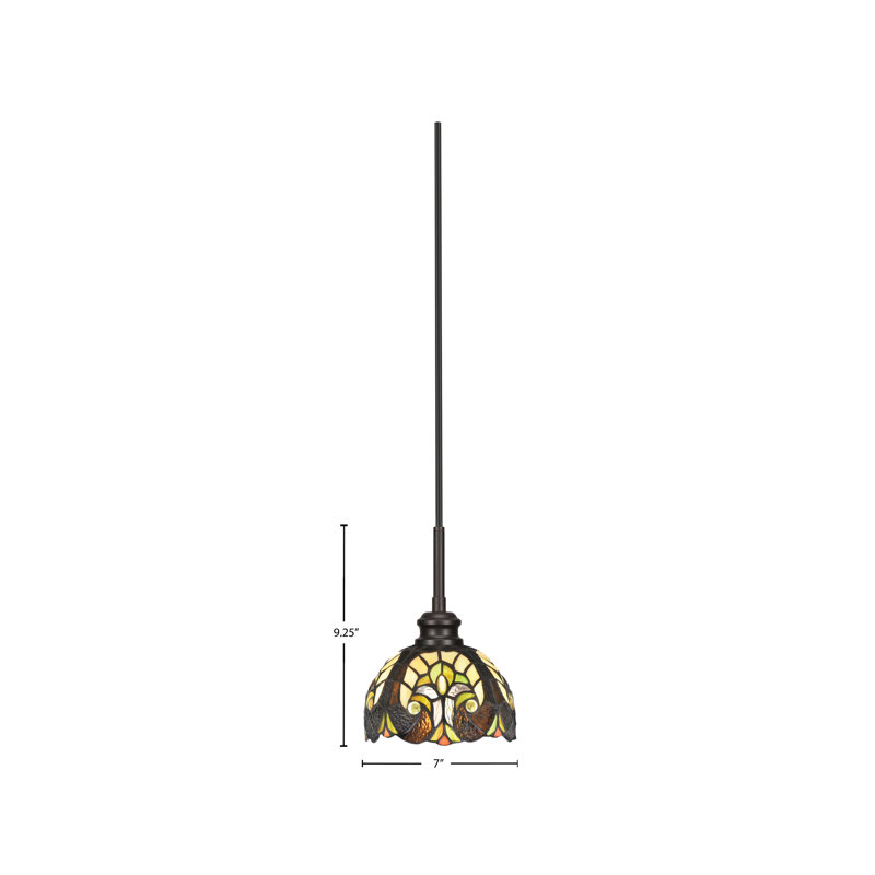 Edge Cord Mini Pendant Shown In Espresso Finish With 7" Ivory Cypress Art Glass