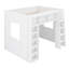 Lit mezzanine en bois avec armoires de rangement et tablettes-358501114