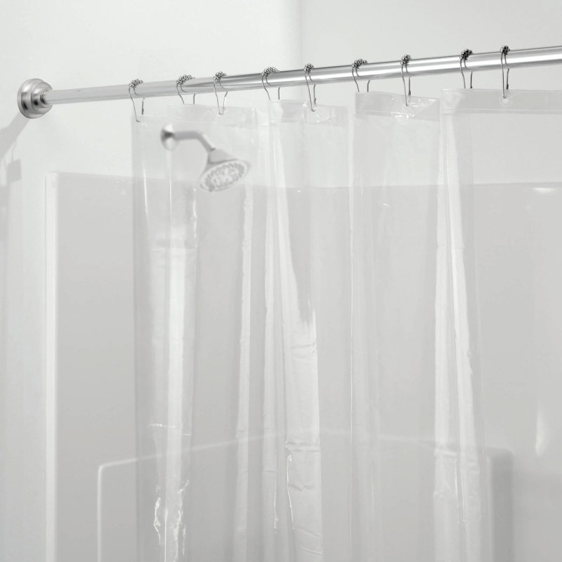 Rideau de douche simple en vinyle, Transparent