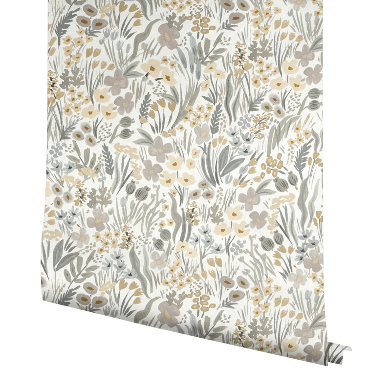 Papier peint adhésif Lea, Gris / blanc