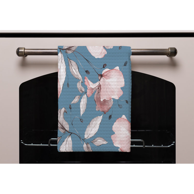 Cotton Floral Waffle Kitchen Towel
