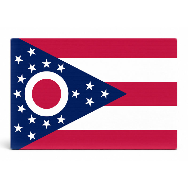 Ohio State Flag - paysage, art mural sur toile, 30" W x 20" H