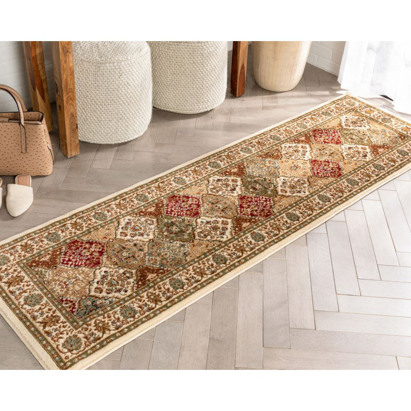 Tapis oriental rouge Chimeng Pyla, Tapis de couloir 2 pi 3 po x 7 pi 3 po