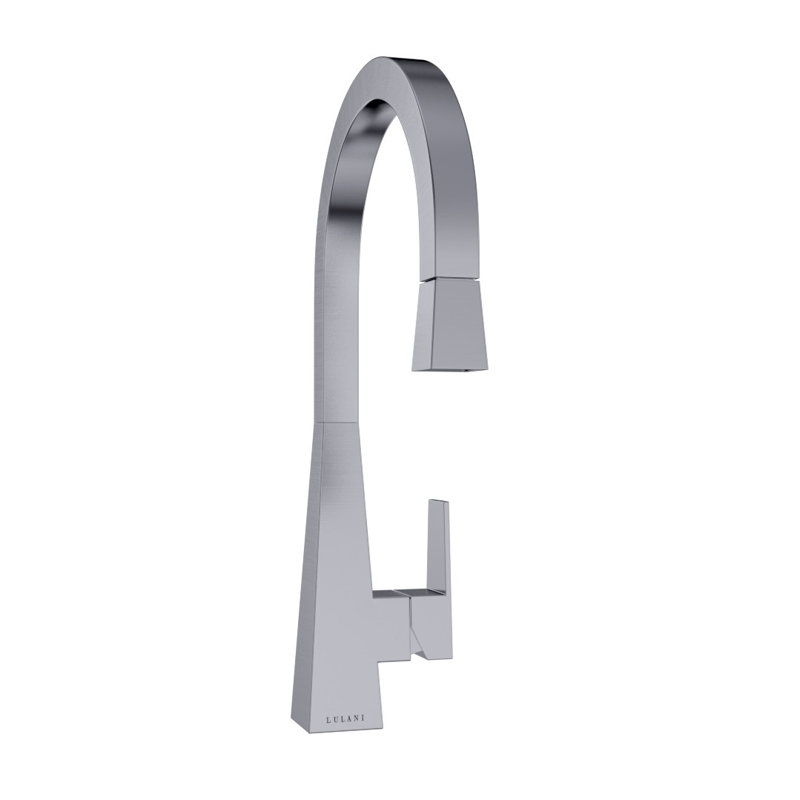 Lulani Santorini Pull Down Head (No Spray Feature) Single Handle Kitchen Faucet, Brushed Stainless