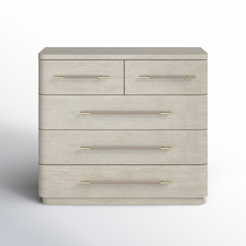 Modern Mood 5 - Drawer Dresser, Light Wood/Diamond