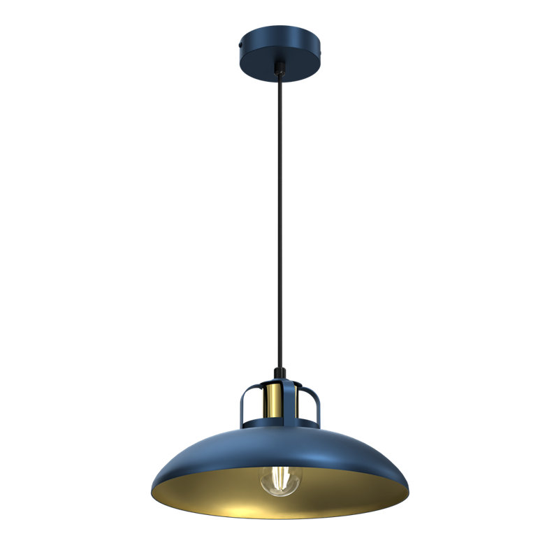 Felix 1 - Light Dome;Single;Shaded Pendant, Navy Blue/Gold