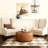 Upholstered Button Tufted Round Ottoman