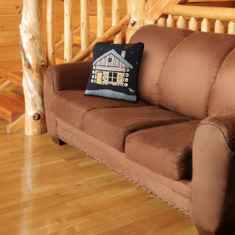 Donna Sharp Moonlit Cabin Quilted Cotton Decor Pillow