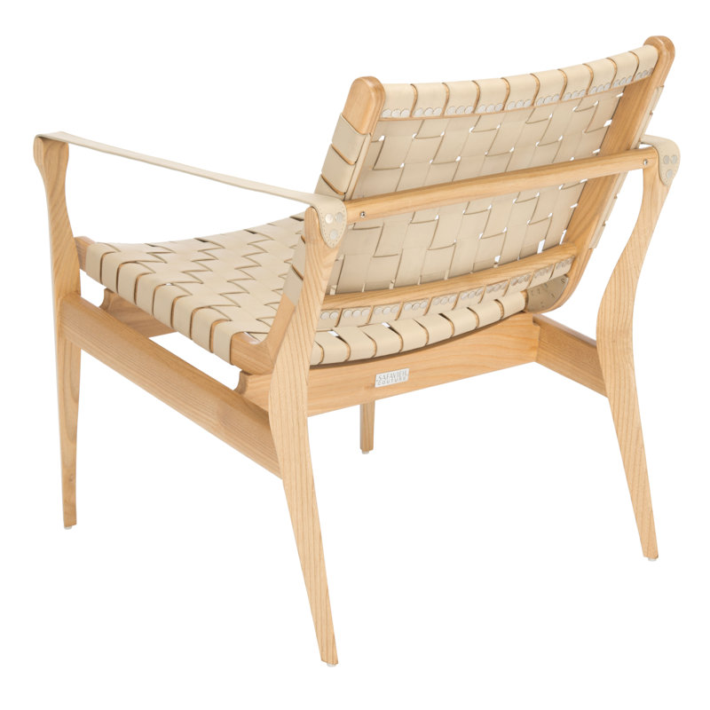 Armchair, Natural, White Genuine Leather