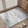 Sarah Modern Abstract Machine Washable Grey Area Rug with Non-Slip Backing