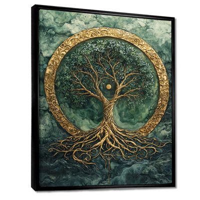 Moniet A Green Tree Of Life Into Celestial Roots - Tree Of Life Wall Art
