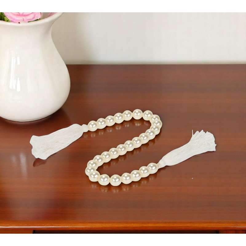 Pampille décorative 24 "avec perles blanches 24"