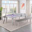 Table de salle à manger d'extérieur / d'intérieur en ardoise avec 2 bancs et accessoires Oasis-90482005-90662746-90662748