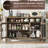 55.5" Sideboard Buffet Cabinet With Storage And 3 Glass Door
