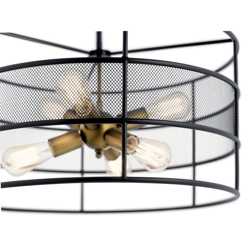 Luminaire suspendu tambour 6 lumières Saxton