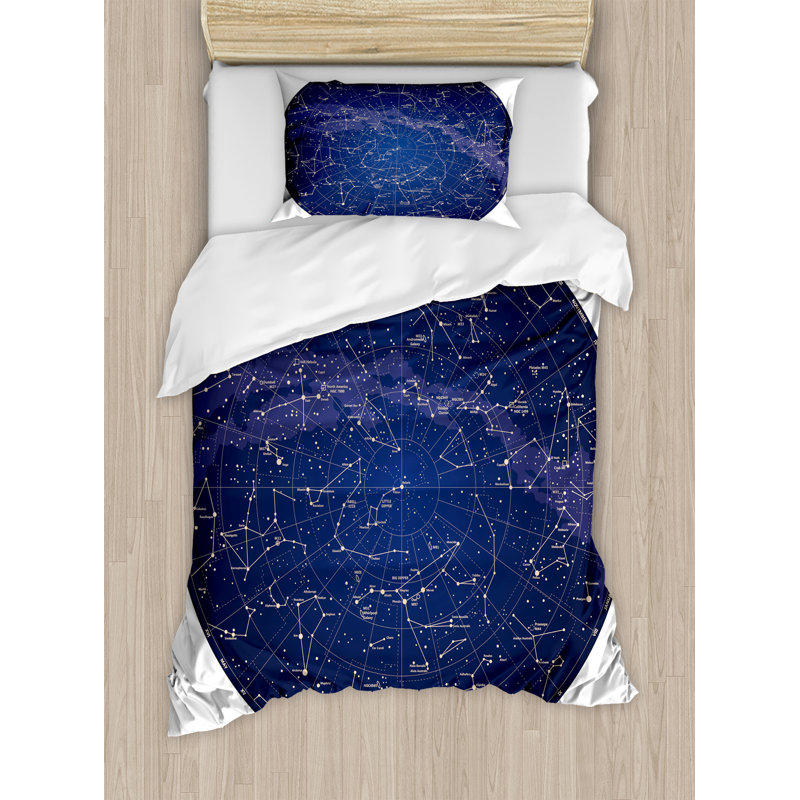 Constellation Modern & Contemporary Polyester Geometric Shapes Duvet Cover, Twin