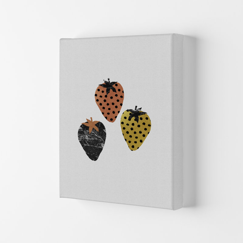 Strawberries - Print, 42cm H x 29.7cm W x 4cm D, Wrapped Canvas