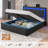 Queen Modern Hydraulic Lift Bed with Super Spacious Storage Space, Adjustable Headboard, Charging Station, RGB LED Light, Easy to Assemble, Black-44866923-44866927