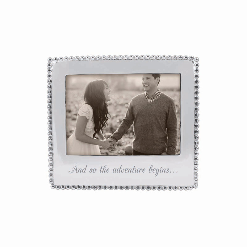 Beaded Silver 5x7 Aluminum Tabletop Picture Frame