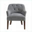 Chaise d'appoint moderne à dossier capitonné, fauteuil rembourré en tissu gris ardoise, siège de chaise robuste en contreplaqué pour salon, pour adultes-2131936278