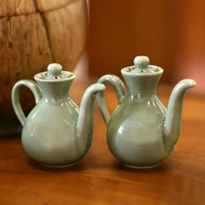 Ensemble huile et vinaigre en céramique