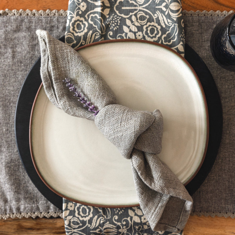 Ensemble de serviettes de table unies, Gris