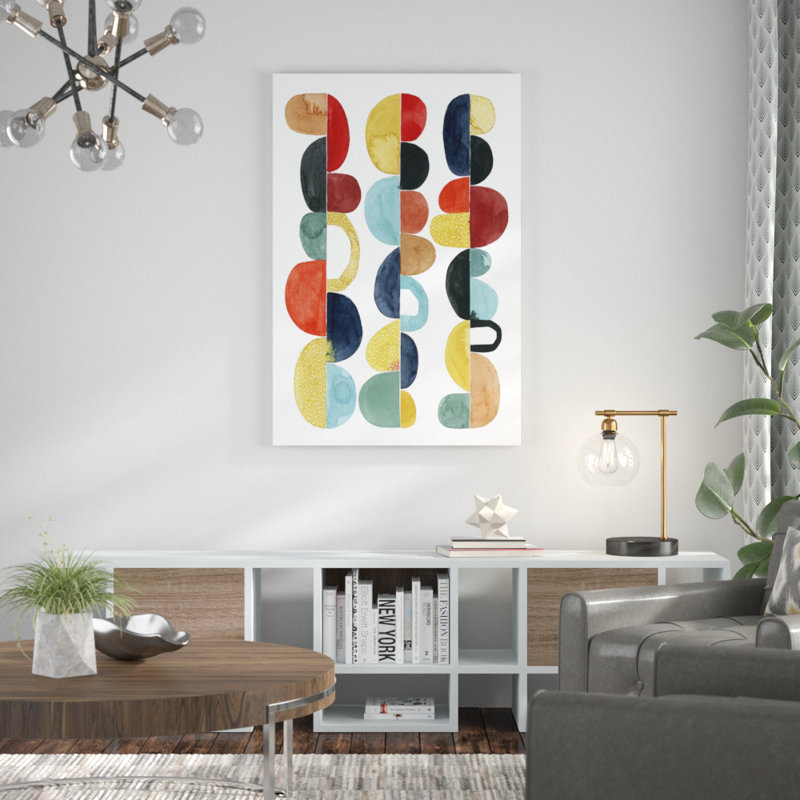 «Midcentury Sunrise I», peinture sur toile, H 48 po x l 32 po