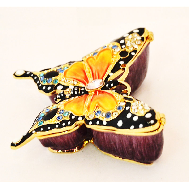 Butterfly Trinket Box with Monarch Coloration