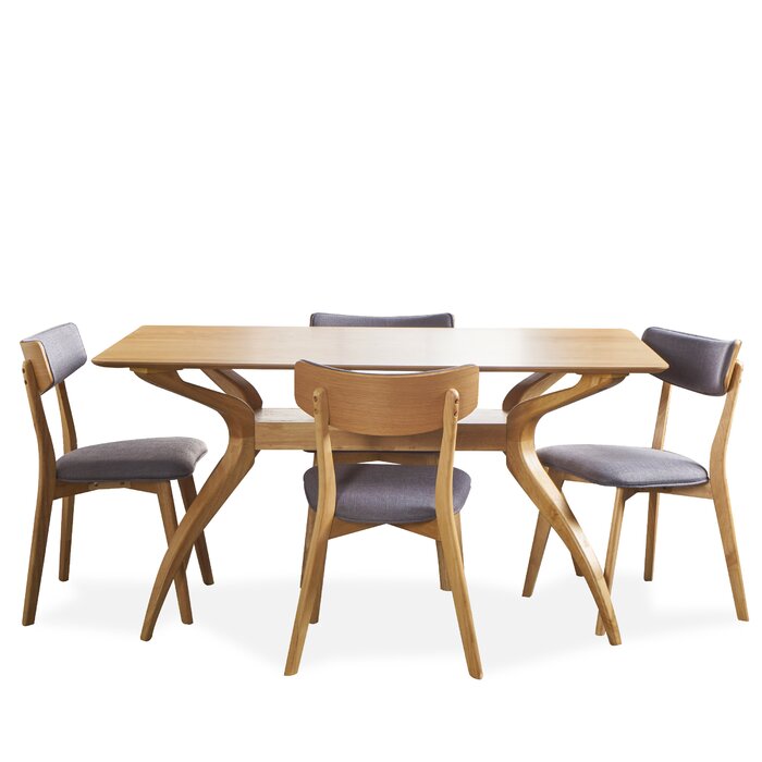 George Oliver Bryona 5 - Piece Trestle Dining Set & Reviews | Wayfair