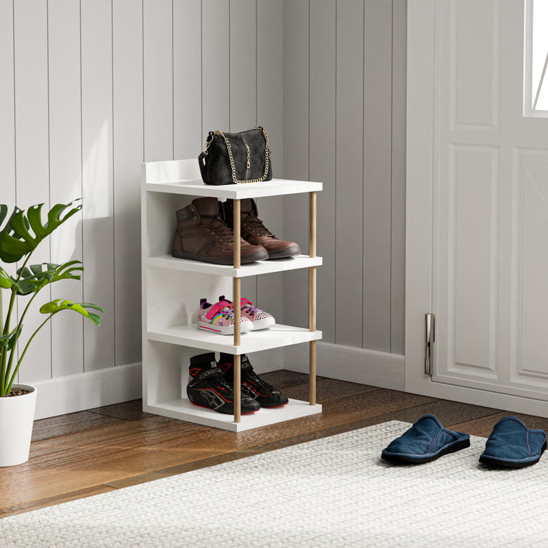 Range-chaussures polyvalent à 4 tablettes, organisateur de salle de bain et de cuisine