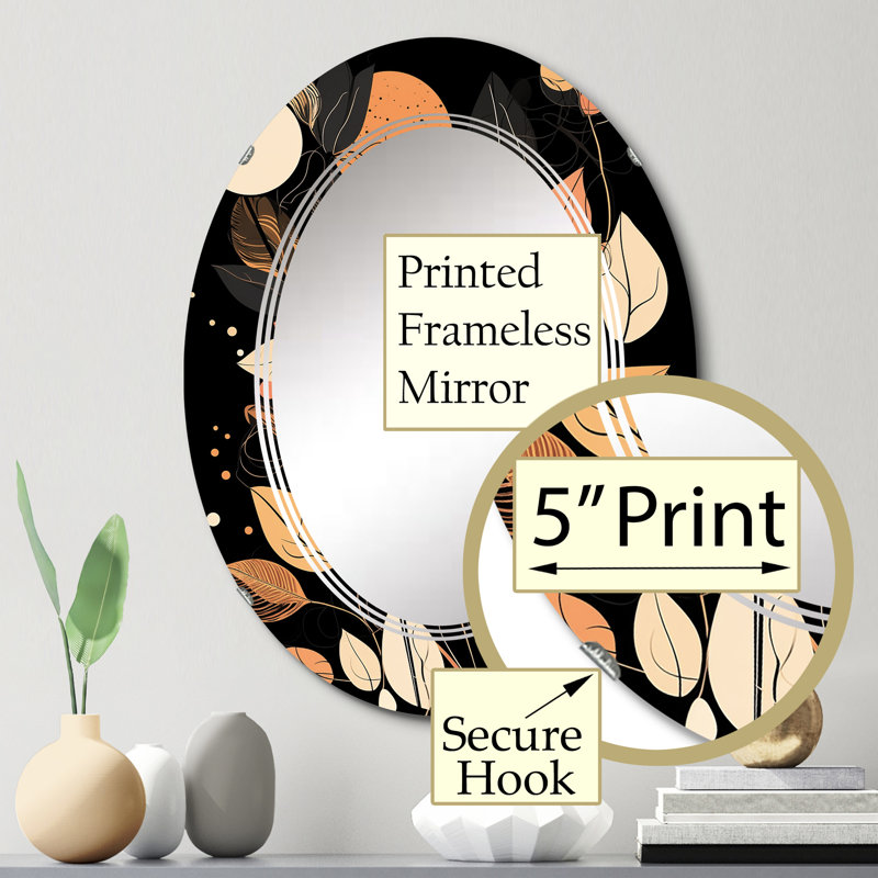 Lantin - Miroir mural moderne ovale, 30 po x 20 po