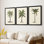 3 pièces, UK CH British Palms I - Toile tendue avec châssis encadré