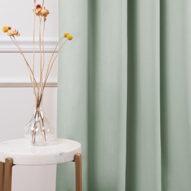 Schaeffer Solid Blackout Thermal Grommet Curtain Panels, 52" W x 72" L, Seagreen