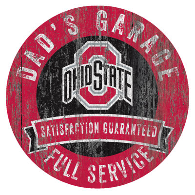 «NCAA Dad's Garage Sign», impression sur bois