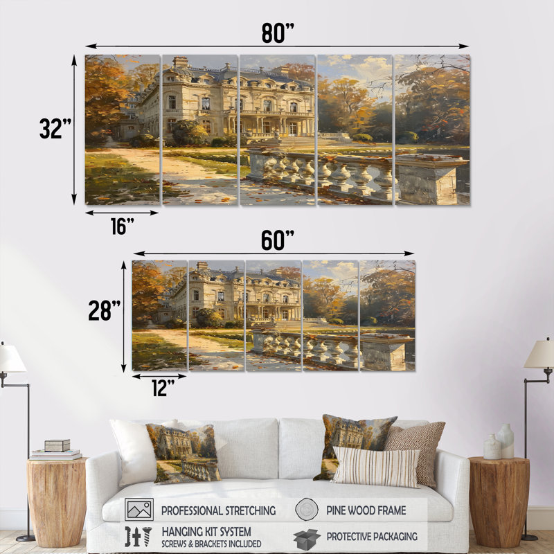 Stephane - Chateaus, ensemble de reproduction d'art mural, H 28 po x l 60 po