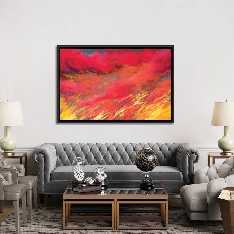 " Hot Days Long Nights " by Nel Whatmore, 18" H x 26" W x 1.5" D, Black Framed Canvas, No Matte