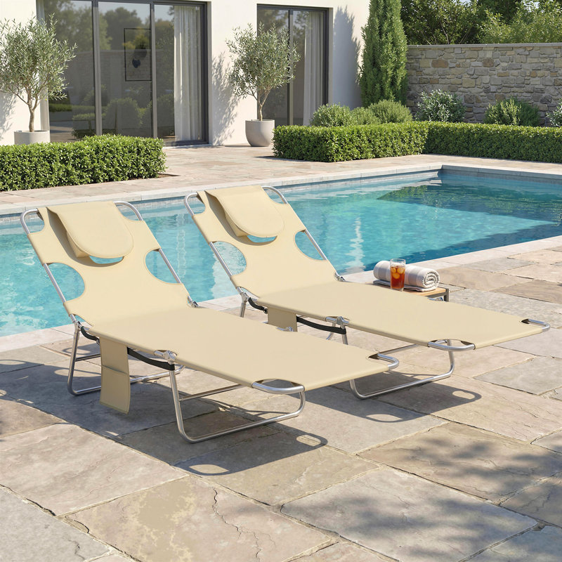 Outdoor Lounge Chair, Beige