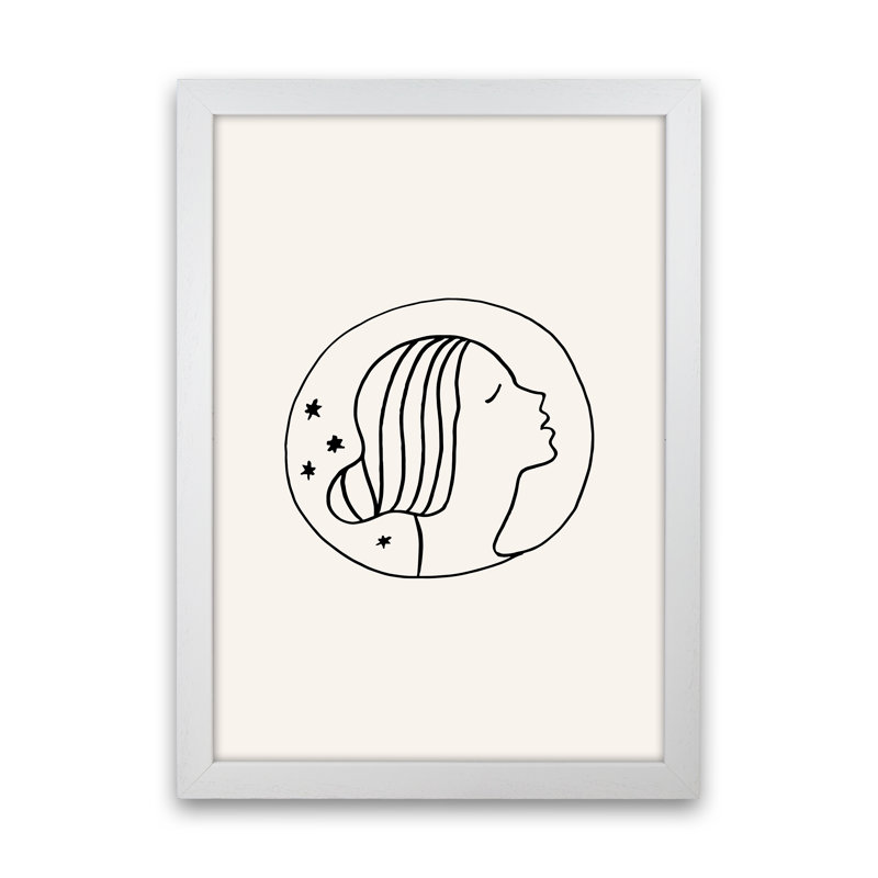Delicate Face Circle by Planeta444 - Print, White Framed, 63cm H x 46cm W x 3cm D