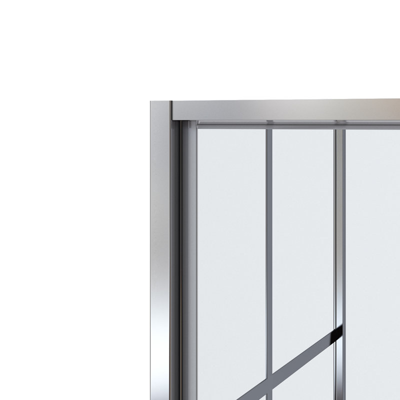 Ensemble de douche rectangulaire à coin pivotant L 48 po x l 36 po x H 77,5 po Tava, Chrome chrome