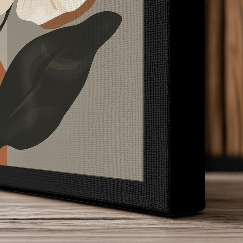 Symmetry Botanical - Wrapped Canvas, 30x20 - 76.2 x 50.8 cm, Black Border