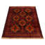 Tapis rectangulaire unique en laine de style années 1990 de 4 pi 2 po x 6 pi 8 po noir et rouge
