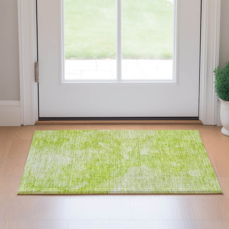 Premium Machine Washable Prisco Aloe Rug, Rectangle 1'8" x 2'6"