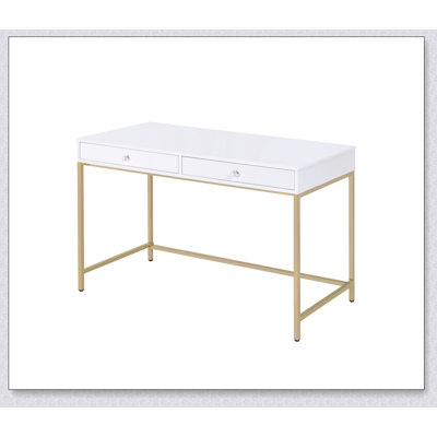 Bureau Ottey blanc brillant et doré